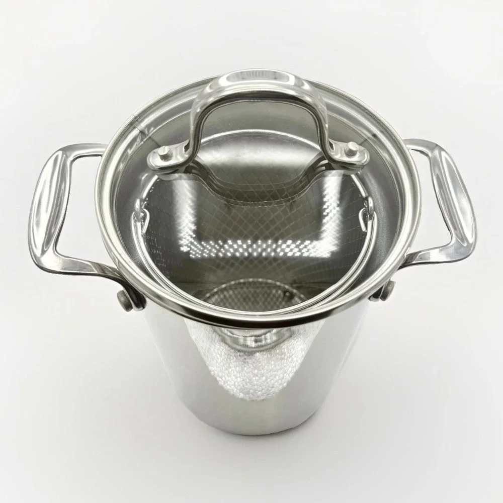 Crate & Barrel Pot Steamer / Pasta Cooker Stainless Steel 3qt 207-713 Asparagus